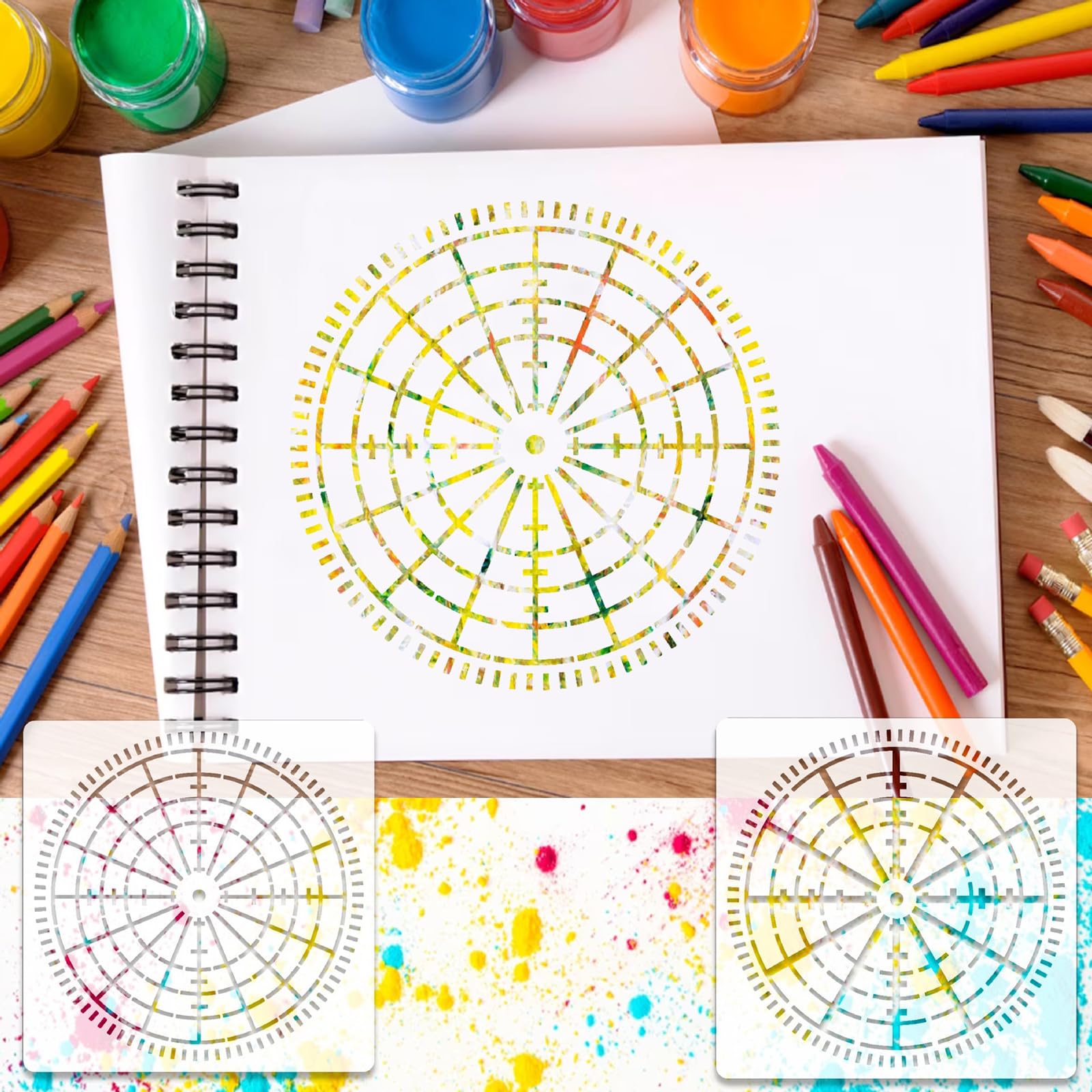 12Pcs Geometric Stencils Geometric Dot Painting Tool Geometric Painting Templates For Painting Art Craft Project