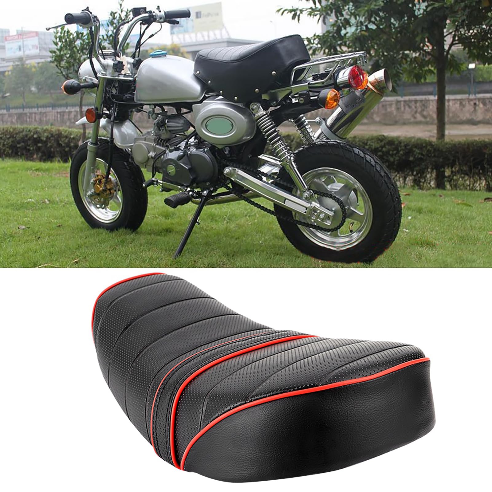 AMONIDA Poduszka Motocyklowa, Miękka Skóra w Stylu Retro, Antypoślizgowa