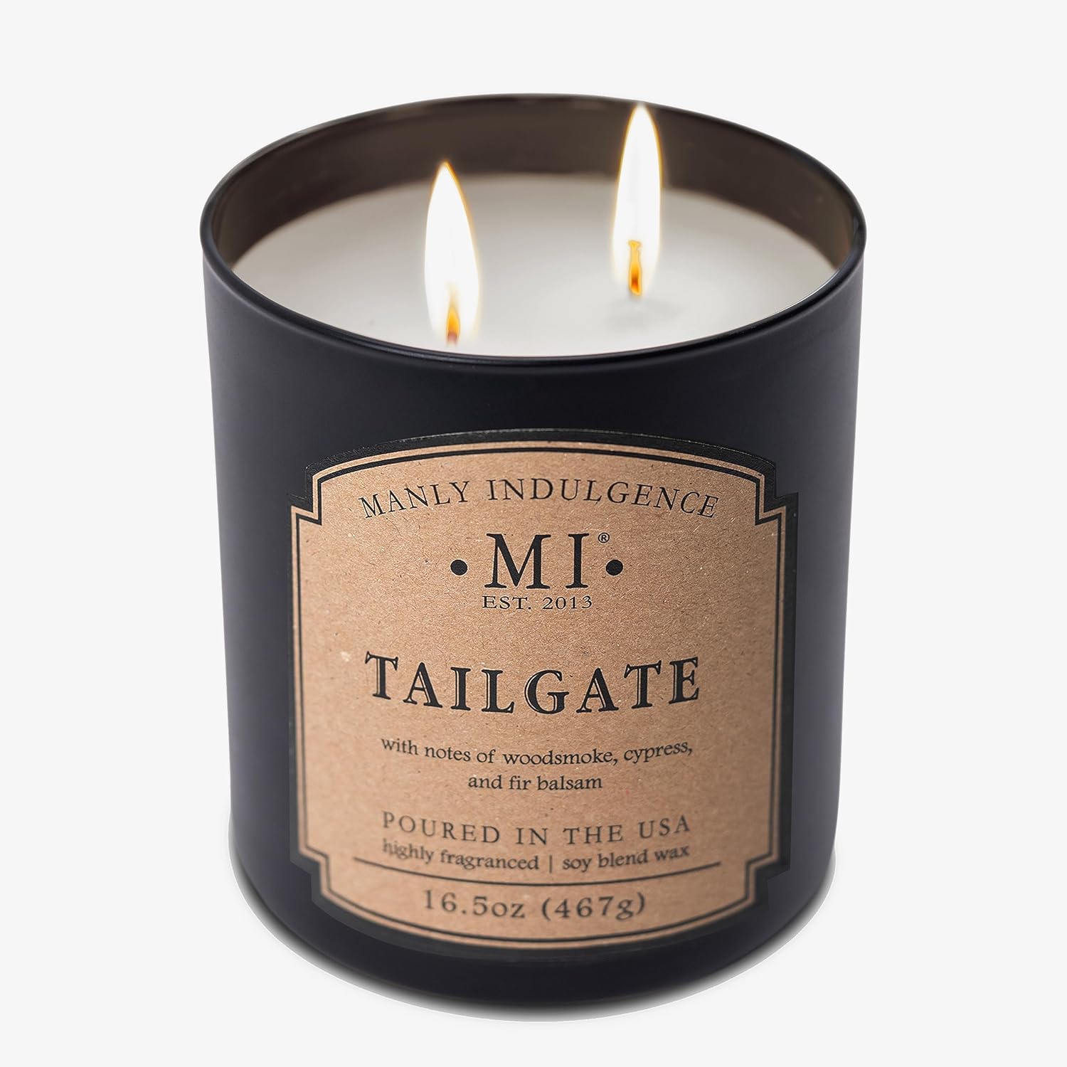 Manly Indulgence Tailgate Scented Candles for Men, 2 Wick, 16.5 oz Premium Soy Blend Wax, 60H Burn, Candles for Home Scented - Made in The USA - Image 5