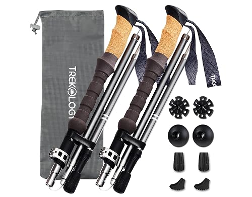 Trekology Trek-Z Cork Grip Collapsible Hiking Poles