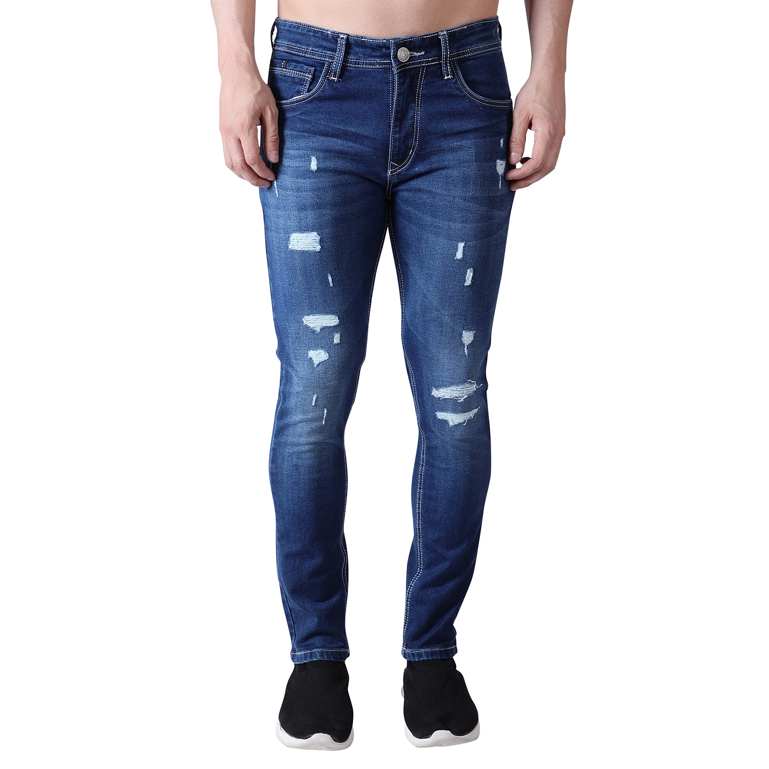 K2oneStyle-100 Men's Light Weight Ankle Length Denim Jeans Rugged Design Slim Fit