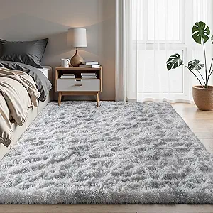 Zentavio Area Rugs for Living Room Small Carpet for Bedroom 3x5 Bedside Washable Soft Fluffy Shag Aesthetic Plush High Pile Throw Rug for Nursery Kids Room Dorm Room