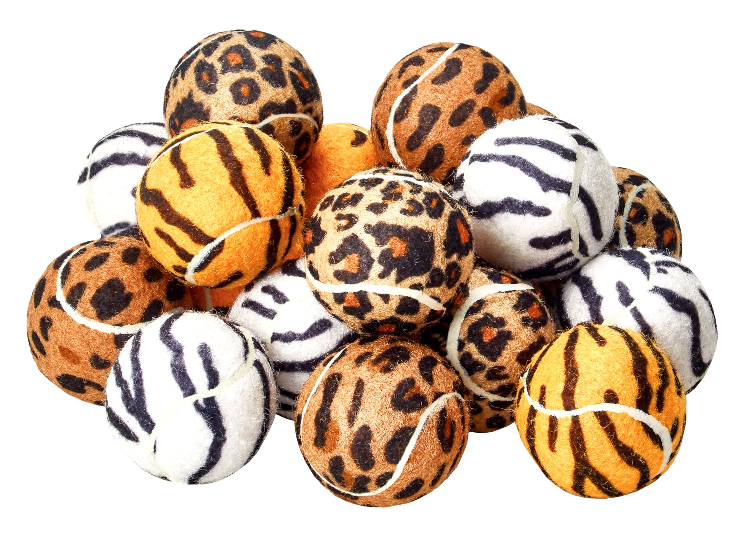 Tourna Unique Sports - Mini Pelotas de Tenis con Estampado de Animales para Perros pequeños, Juguete chirriante para Perro, Paquete de 18