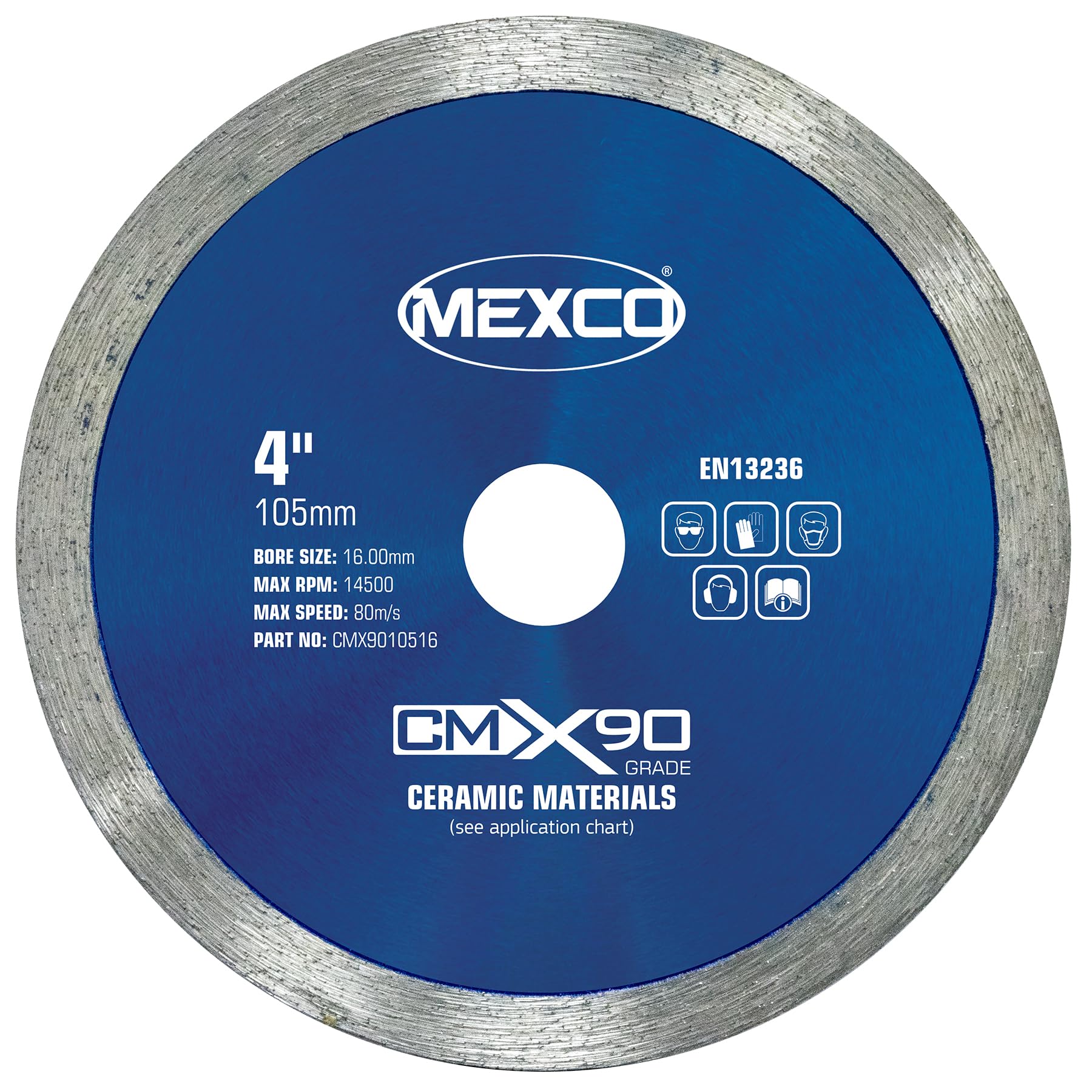 Mexco CMX Ceramic Materials Diamond Blade – High Performance & Fast Cutting Disc for Tiles – 105mm, 16mm Bore