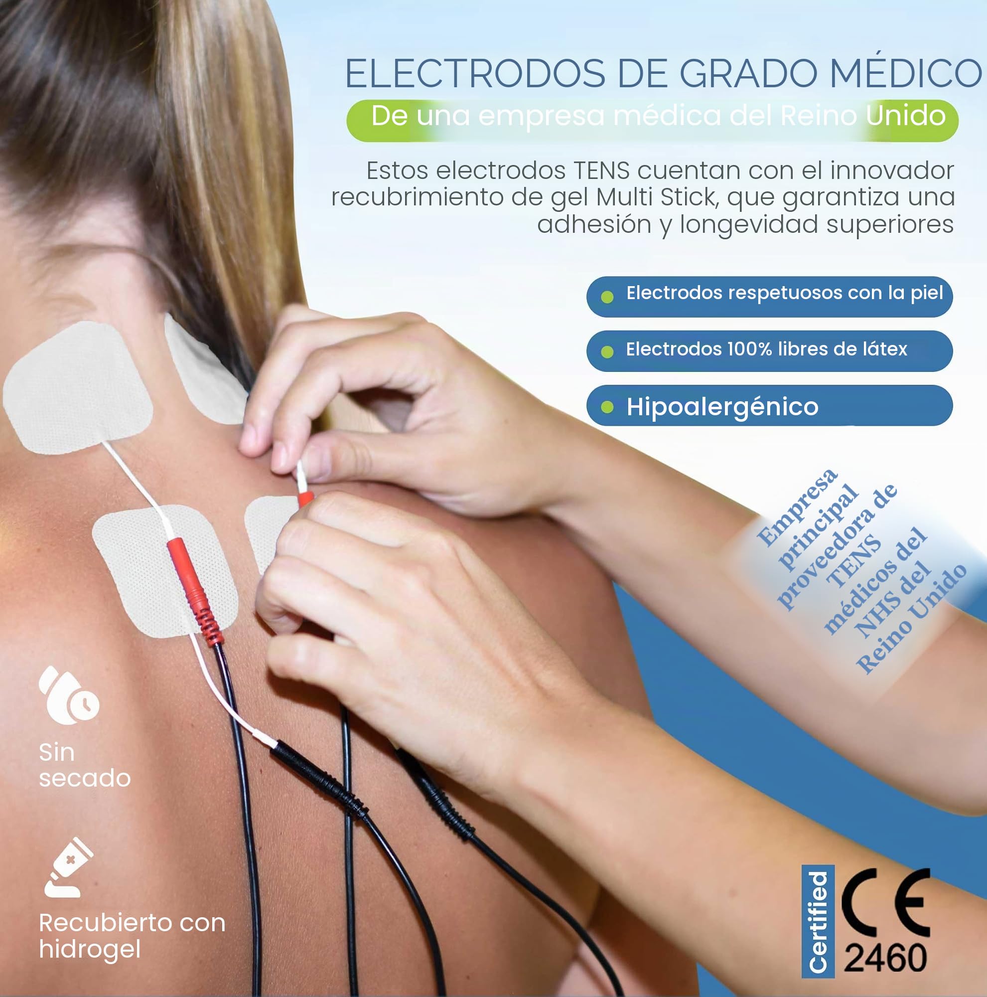 Med-Fit tens pads 16 electrodos 4 packs. El electrodo autoadhesivo extra duradero de la más alta calidad 5cm x 5cm 2 x 2 Med-Fit Electrodes utiliza un gel patentado para una larga vida útil.