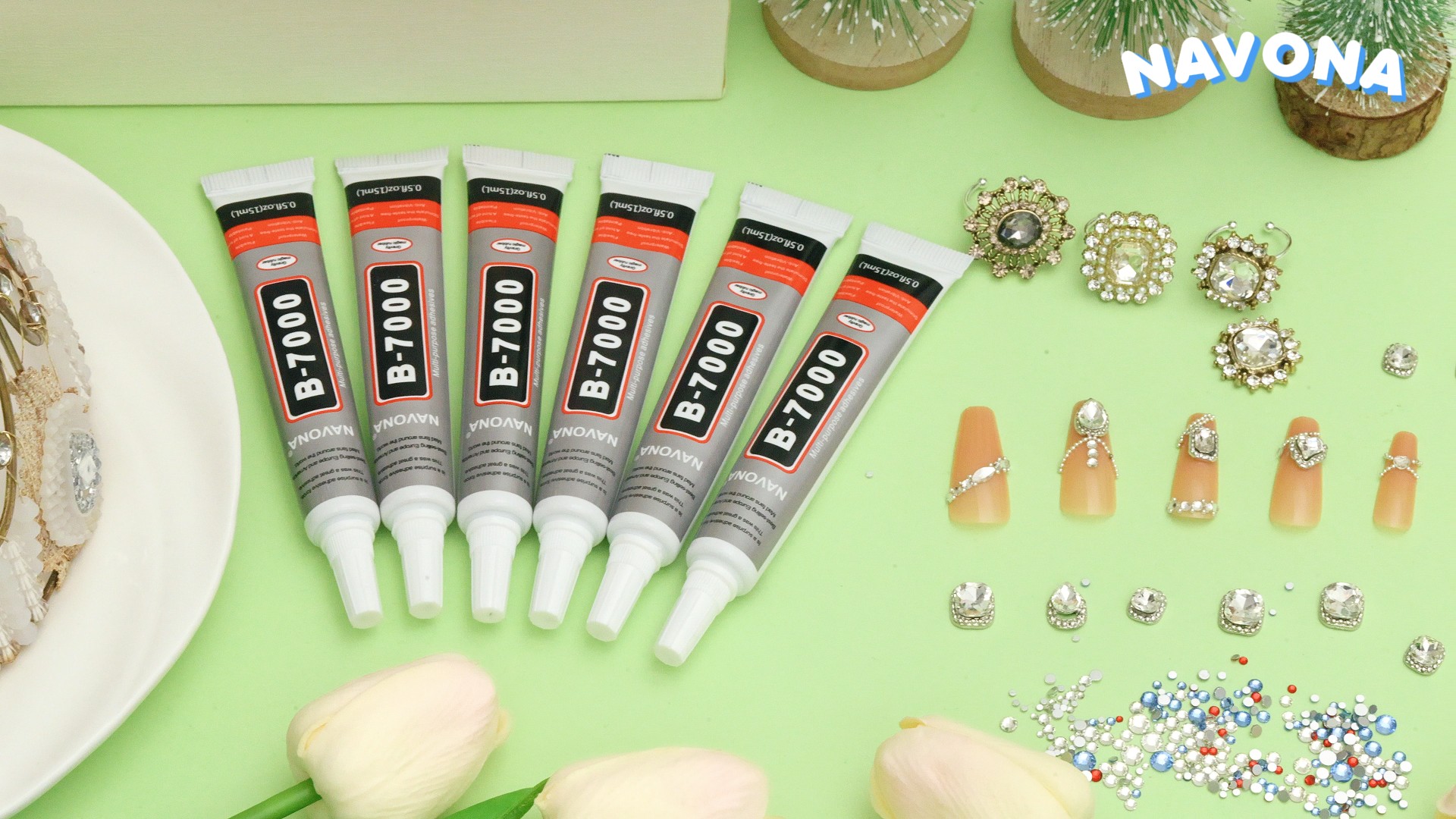 Image of 8 PCS 15ml B7000 Glue Clear with Precision Tip, Bedazzling Glue, Super Glues, Rhinestone Glue for Nail, Craft Glues, Jewelry Making, Nail Art, DIY, Makeup, Shoes