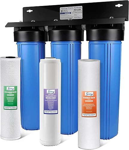 Miniatura 1 de iSpring Sistema de filtro de agua para toda la casa con filtros de agua de sedimentos, polifosfatos antiincrustantes y bloques de carbono,
