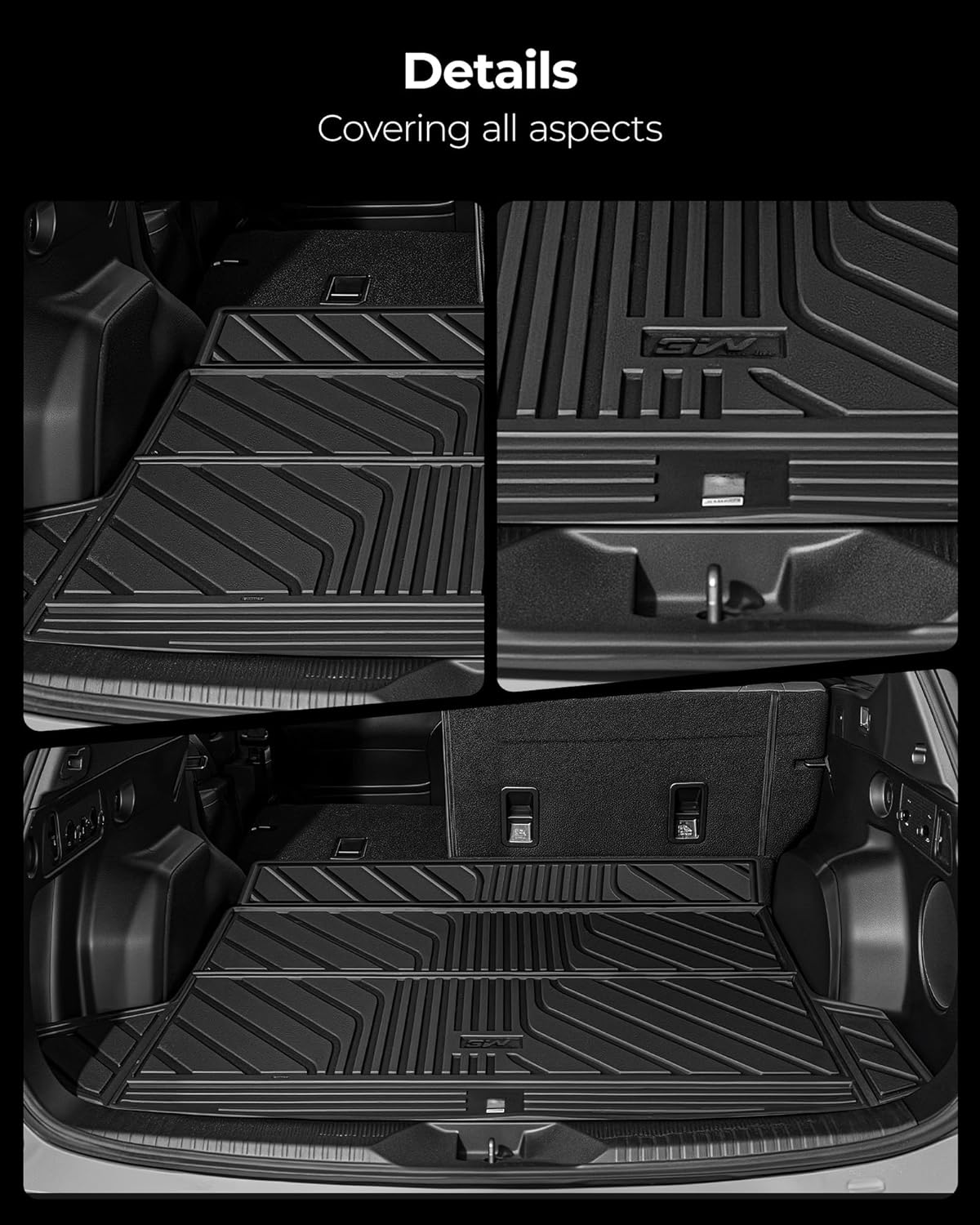 3W Cargo Liner for 2025 2026 Subaru Forester (Not Fit Hybrid & Wilderness), TPE All Weather Custom Fit Car mats for 2025 2026 Forester Cargo Liner Anti-Slip Heavy Duty Accessorious, Black - Image 9