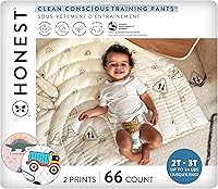 Honest Company Clean Conscious Training Pants 2T/3T Hypoallergenic Fragrance-Free Sensitive Skin 66 Ct Rompin' & Stompin'
