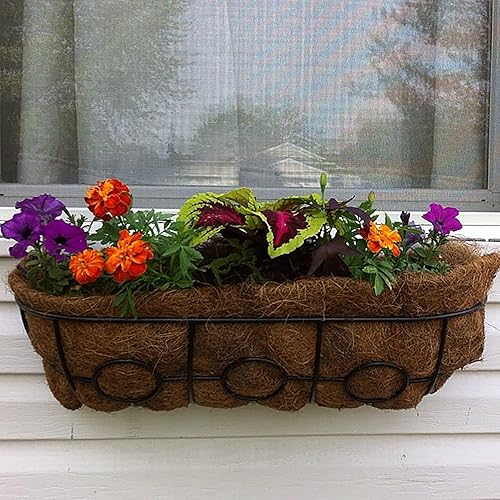 Miniatura 5 de Holly LifePro Forro de fibra de coco de repuesto de 30 pulgadas, 2 forros de cesta para macetas, fibra de coco natural para caja de ventana, maceta