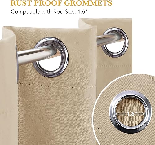 Miniatura 129 de RYB HOME Juego de 2 paneles de cortinas opacas grises de 63 pulgadas de largo, cortinas sólidas resistentes para oscurecer la habitación