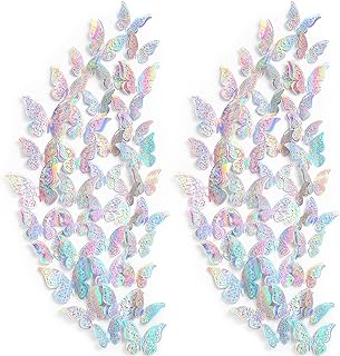 120 Pieces 3D Layered Butterfly Wall Decor Removable...