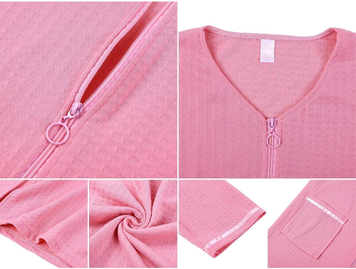 Albornoz Para Viajes Piscina Pareja Pijamas Camisones Bata Hombres Mujeres Suave Camisón Albornoz Con Cremallera Suelta Ropa De Dormir