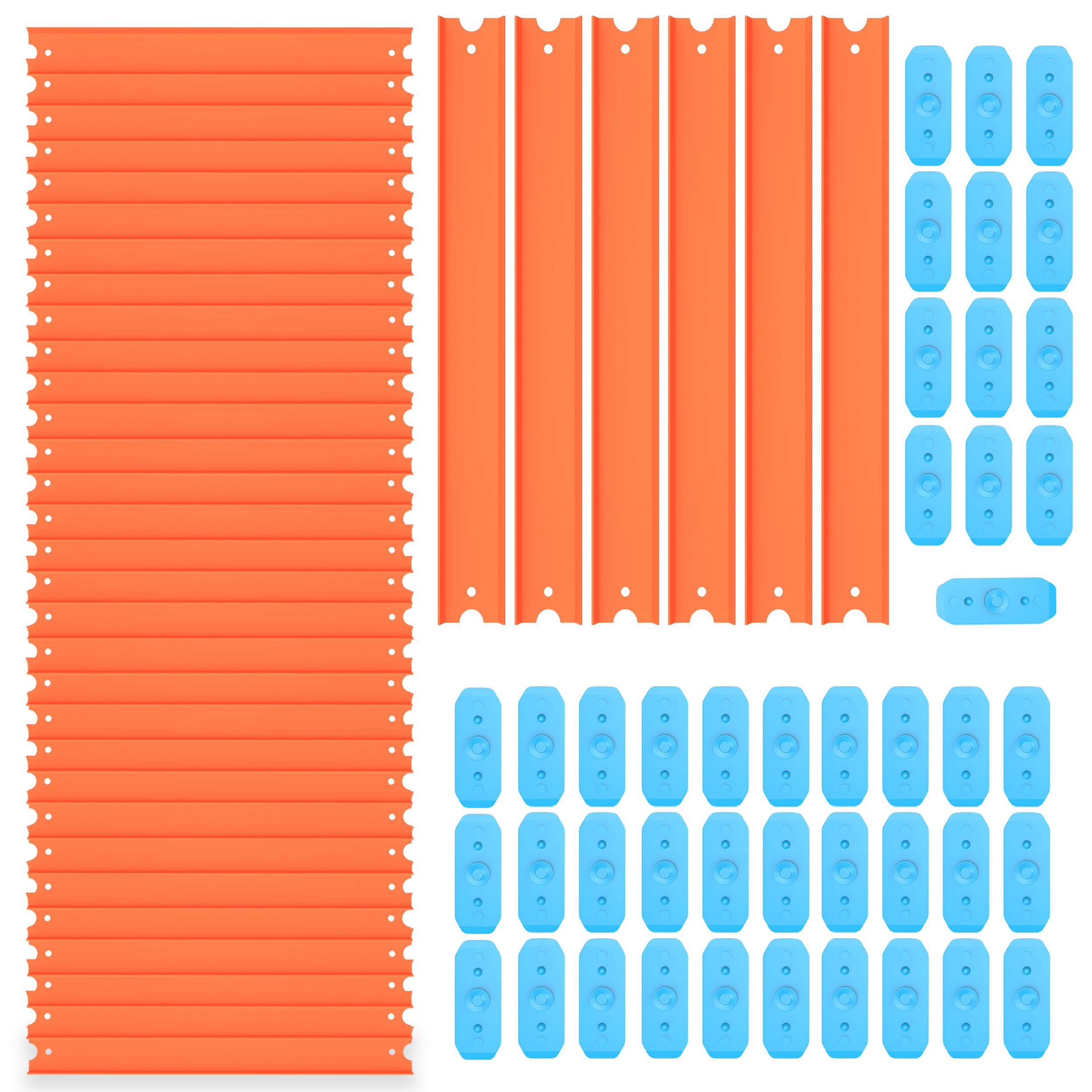 MRX SolutionsTrack Set Building Pieces for Hot Wheels Toy Cars 86-Piece Straight Track Set, Connectors Included, 40 Feet of Track