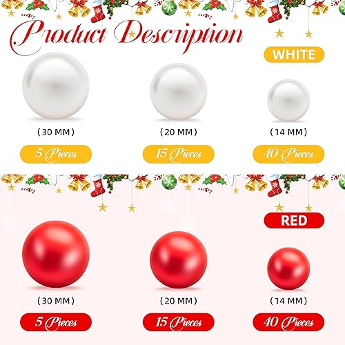 Miniatura 3 de BYMORE Kit de relleno de jarrón flotante para manualidades, incluye 10000 cuentas de gel de agua, 120 perlas rojas y blancas para decoraciones de