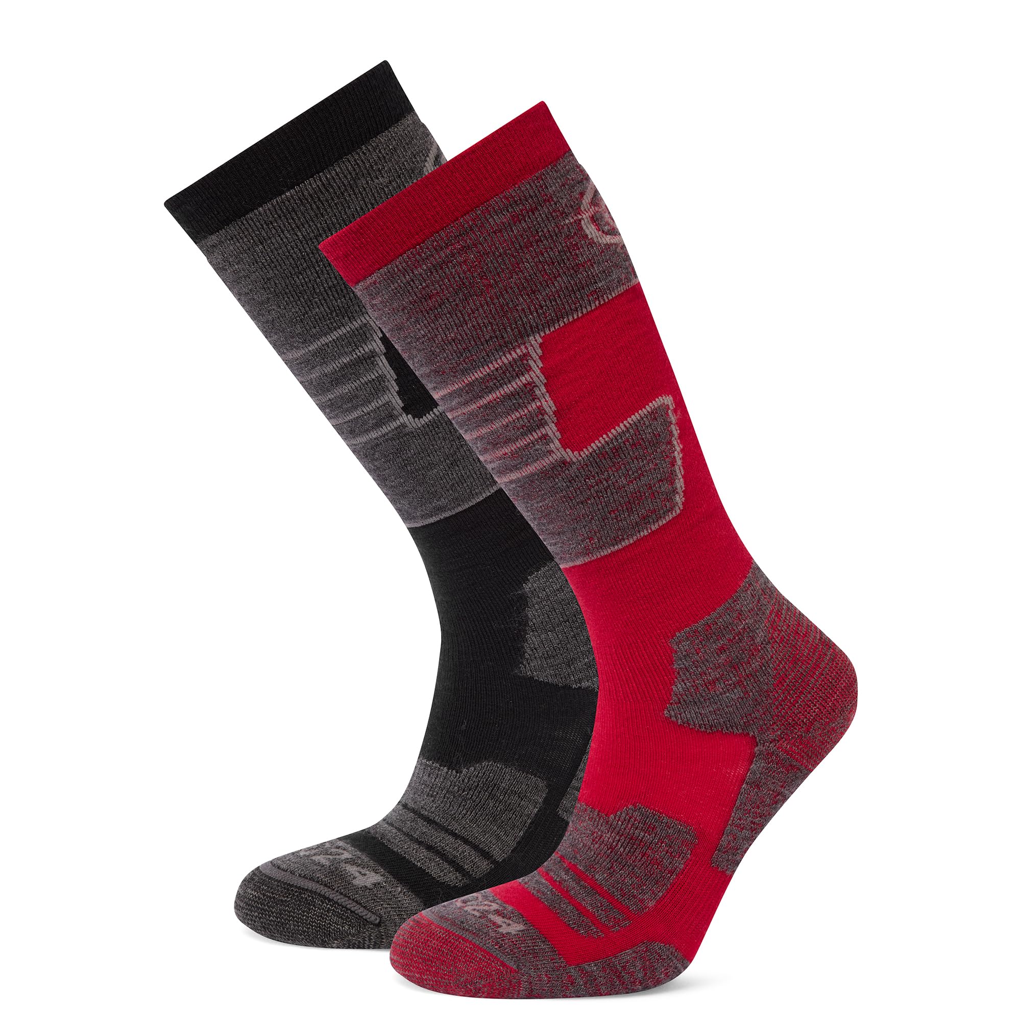 TOG24 Linz Mens Ski Socks Padded Ski Socks With Left-Right Design, Non-Slip Grip Cuffs, Re-Inforced Toe & Heel, Flat Toe Seam Plus Elastic Arch & Ankle Support