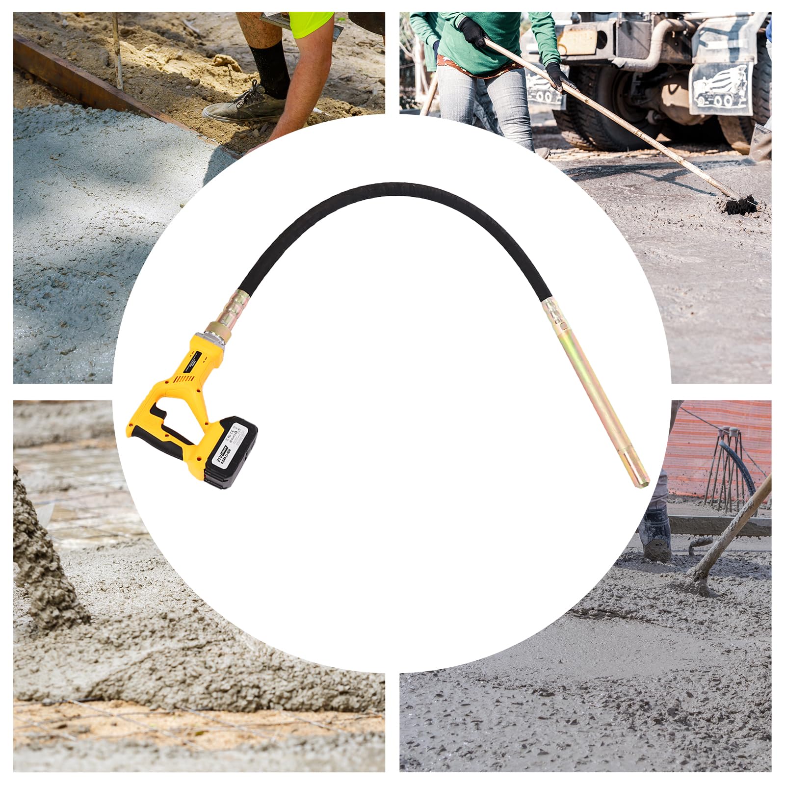 Strumento vibrante per calcestruzzo, strumento vibrante per cemento, vibratore per cemento 2000 giri/min con asta vibrante da 1,5 m per tunnel ponti strade costruzione