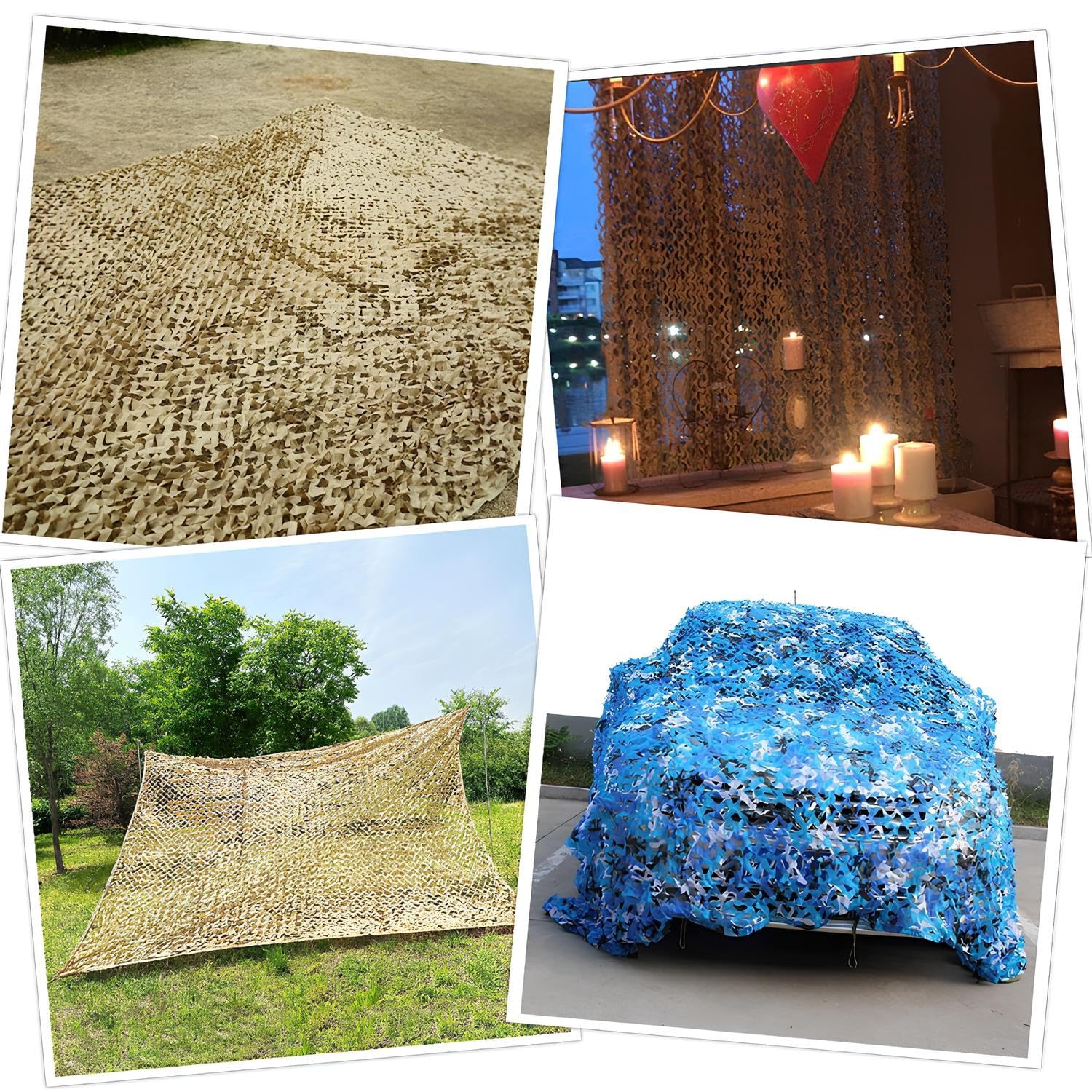 Red De Camuflaje Ligera Y Robusta 3.0m X 3.0m, Malla De Ocultación No Reflectante Para Fotografía De Fauna Y Observación De Aves, Fácil Instalación Con Cuerdas De Fijación(Beach color,4*10.0m)