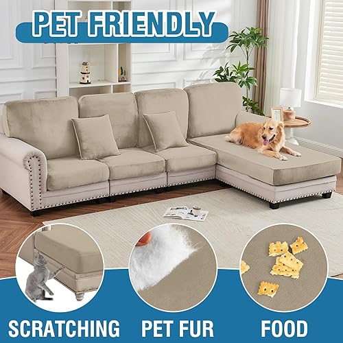 Vista 56 de Funda para Sofá de Terciopelo Elástico Funda de Cojín de Sofá 1 Pieza - Funda Elástica Lavable para Asiento o Respaldo, Fundas de Asiento para Sofás