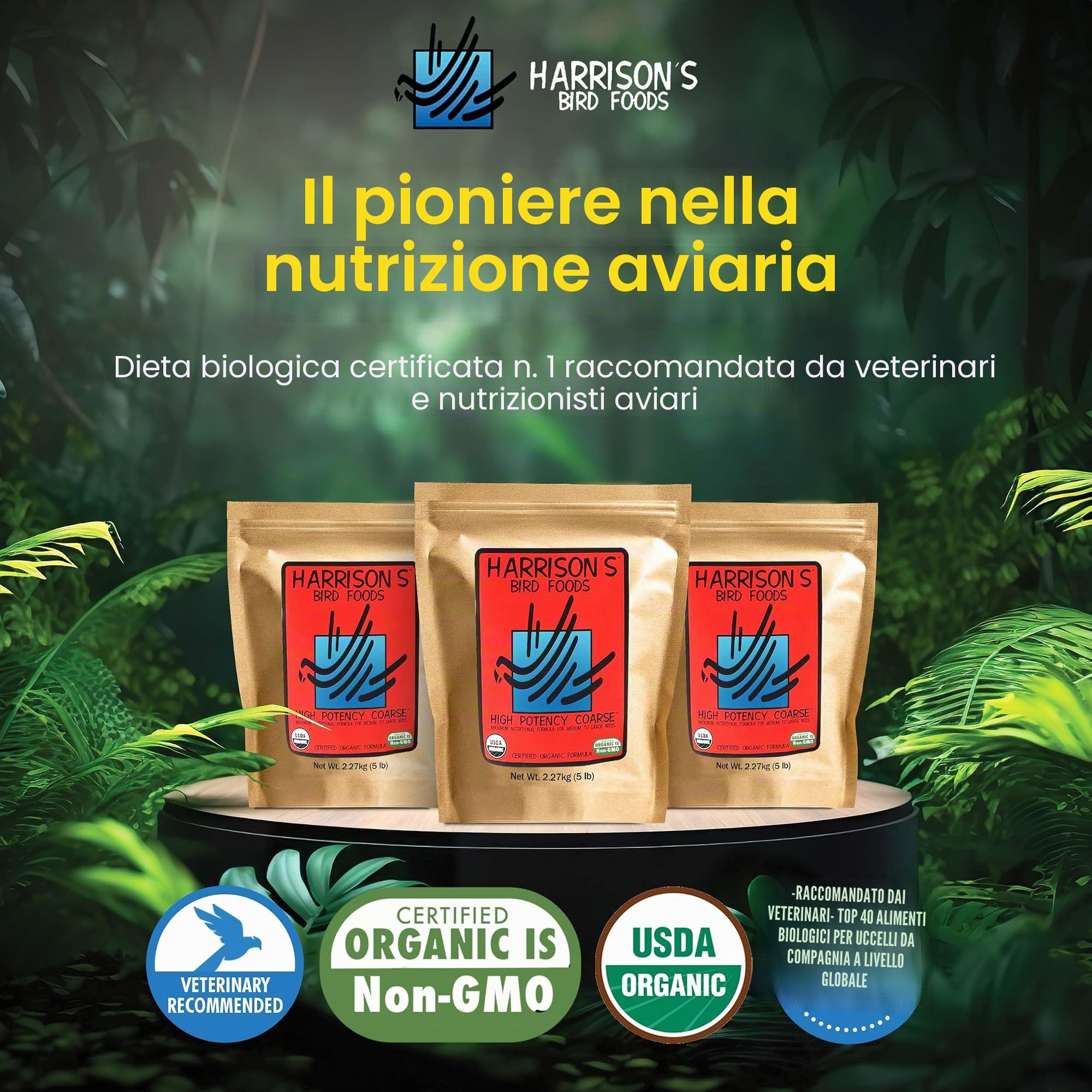 Harrison's High Potency Coarse, mangime completo per pappagalli, 2,3 kg