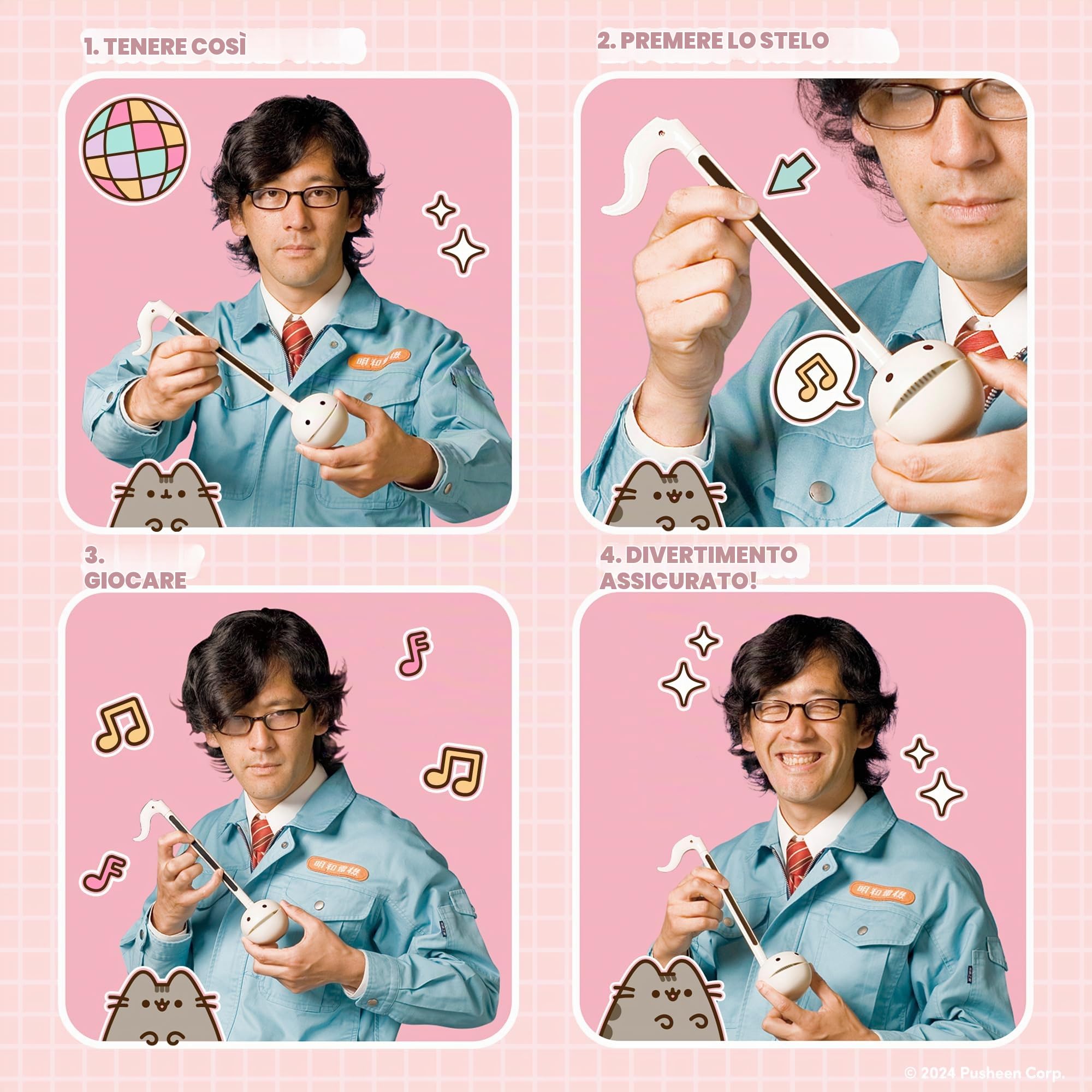 Otamatone Pusheen il gatto sintetizzatore elettronico giocattolo strumento musicale | Maywa Denki - Sintetizzatore musicale portatile dal Giappone per bambini, ragazzi e adulti