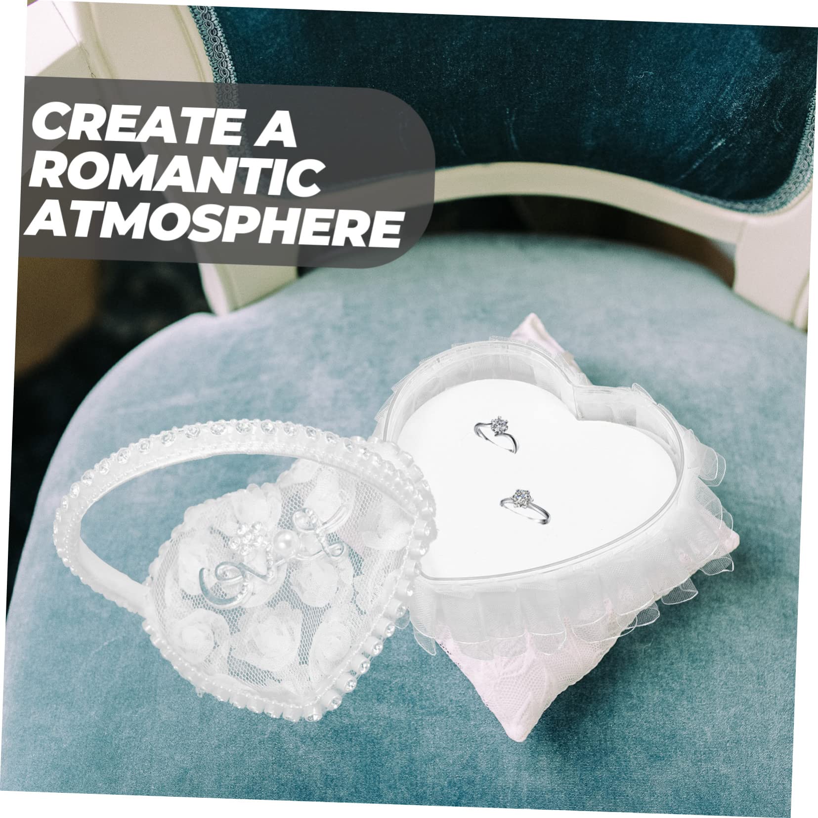 PRETYZOOM 5st Ringkissen Aus Spitze Hochzeitsträger Brautring Hochzeitsdekorationen Für Die Zeremonie Braut- Weiße Accessoires Dekorationen Für Hochzeitszeremonien Kofferzubehör Satin-