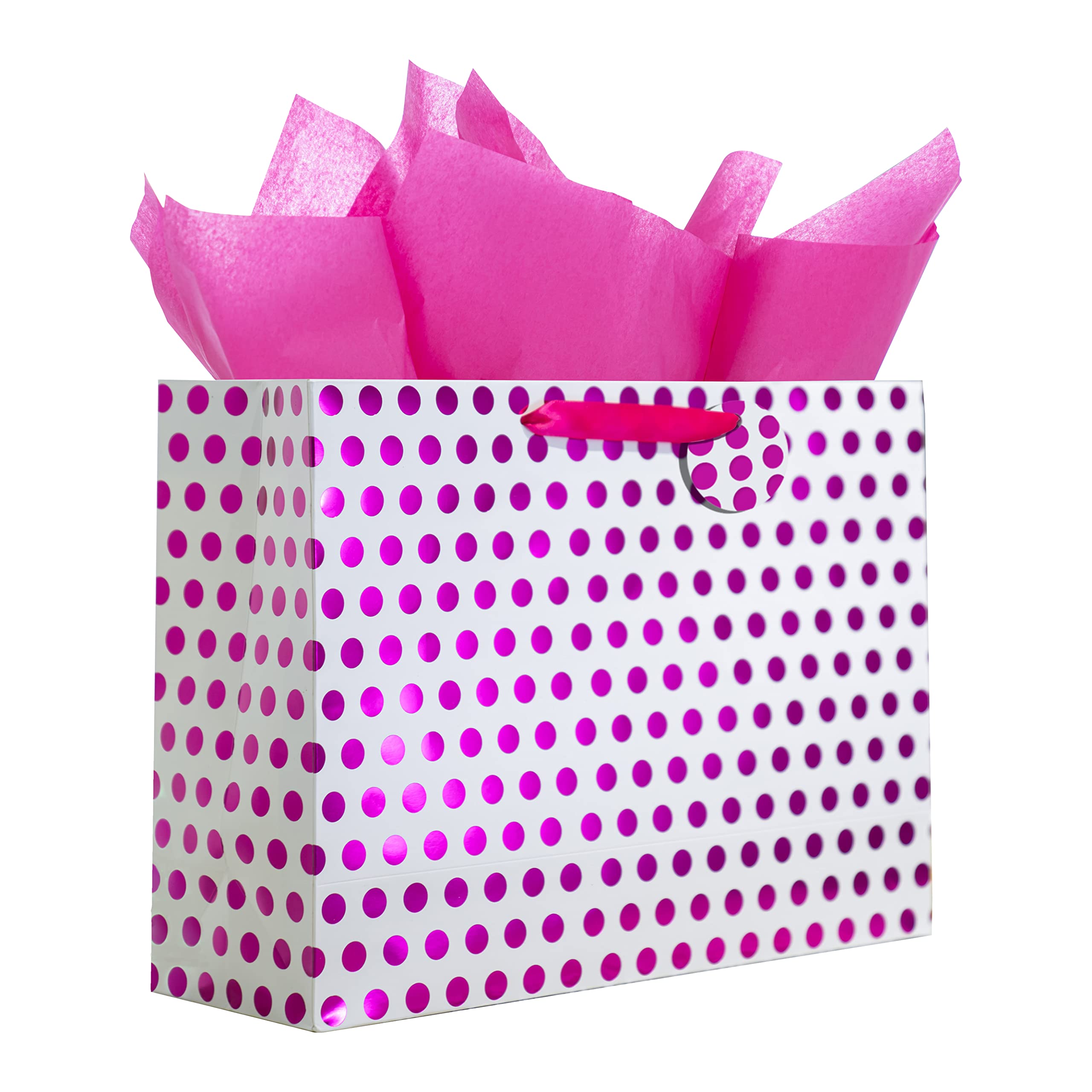 Bobobag 4 Pack 16.5" Extra Large Gift Bags with Tissue Paper for Mother's Day, Birthday Presents (16.5", Pink purple)
