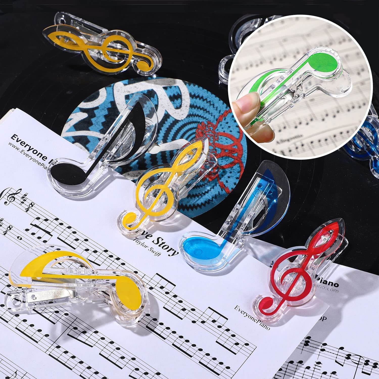 Lot De 2 Clips En Métal Doré Pour Partitions - Support Livre De Musique M Et Notes - Idéal Piano Et Plein Air