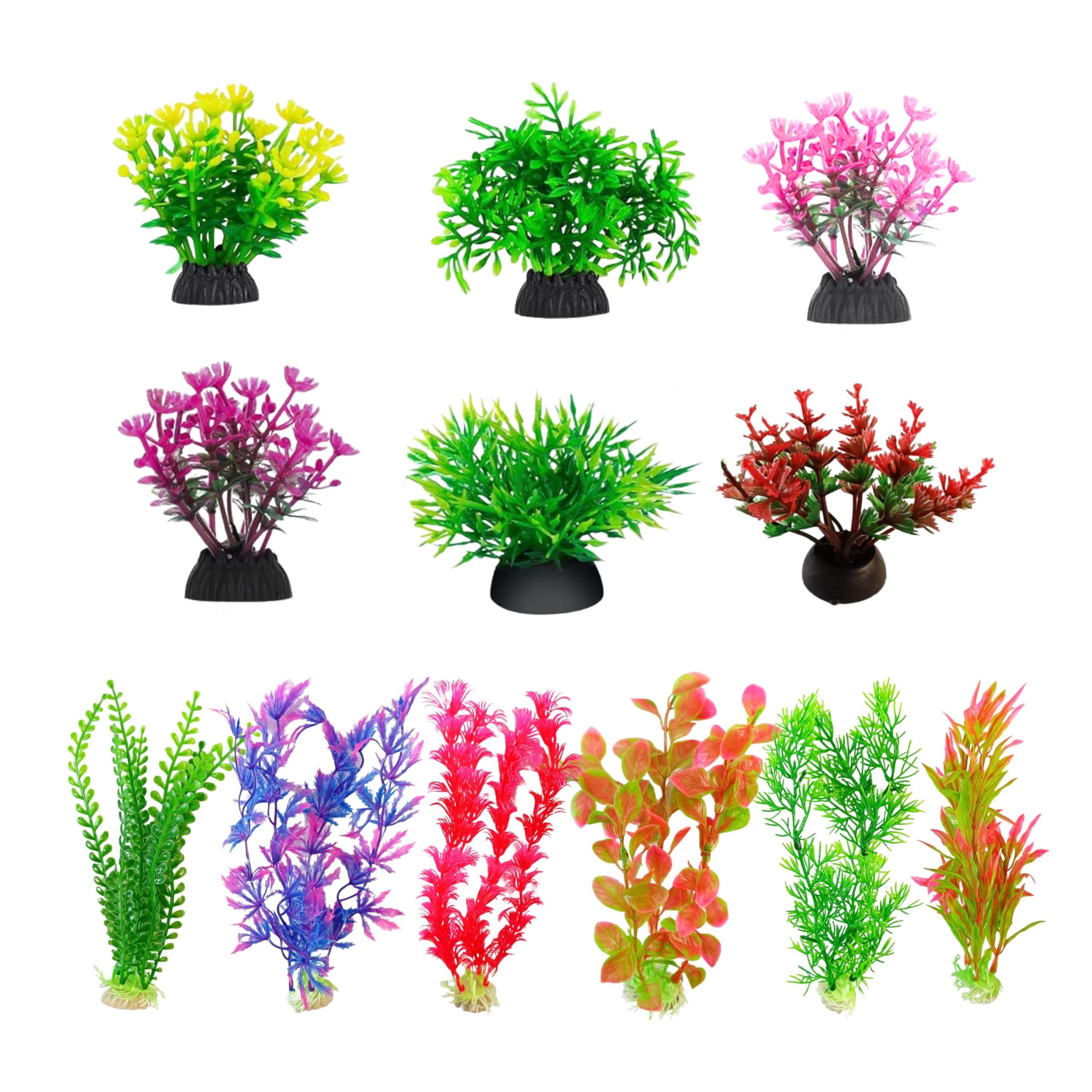 Foodie Puppies Aquarium Plastic Plants Combo of (8inch Plant + 2inch Plant) for Fish Tank Ornaments Freshwater & Saltwater Décor Resin Base Artificial Plants (Multicolor) (2 Set of 6-in-1 Plants) (B0CMXC8N43) Amazon Price History, Amazon Price Tracker
