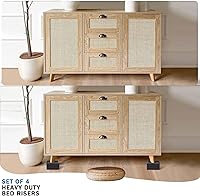 Vista 5 de Elevadores de cama rectangulares, elevadores de muebles ajustables resistentes de 3 pulgadas para cama, sofá, mesa y elevador de sofá, soporta hasta