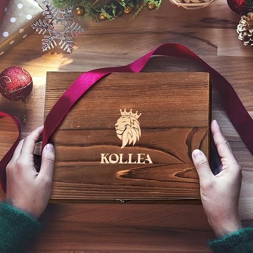 Miniatura 7 de Kollea Vasos de whisky y piedras de whisky, juego de 2 vasos de whisky con 8 rocas de whisky, vasos de whisky en caja de regalo de madera, regalo de
