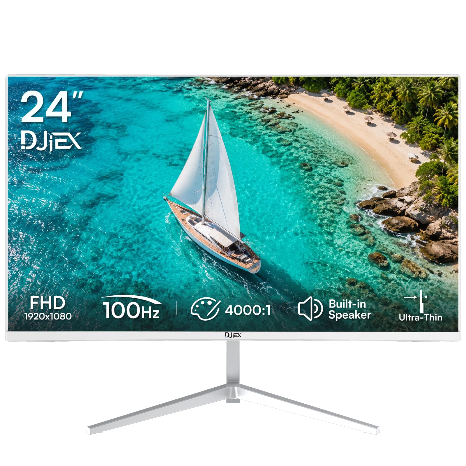 DJiEX 24 Inch White Computer Monitor