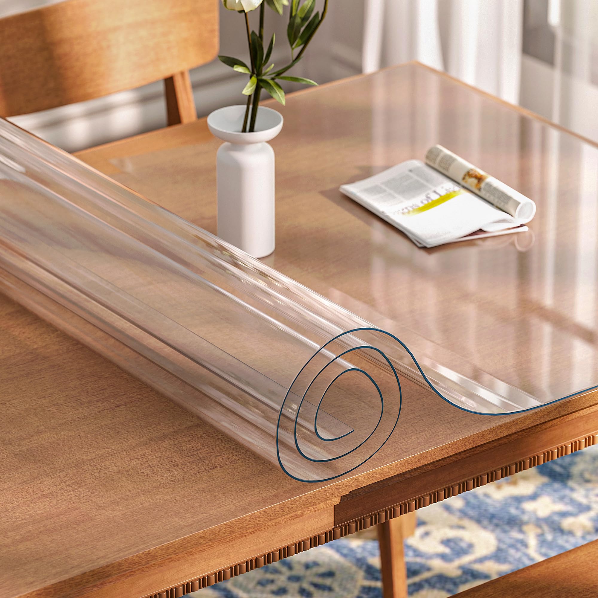 Tischfolie Transparent 2mm Dick Glasklar Folie Tischdecke PVC Schutzfolie