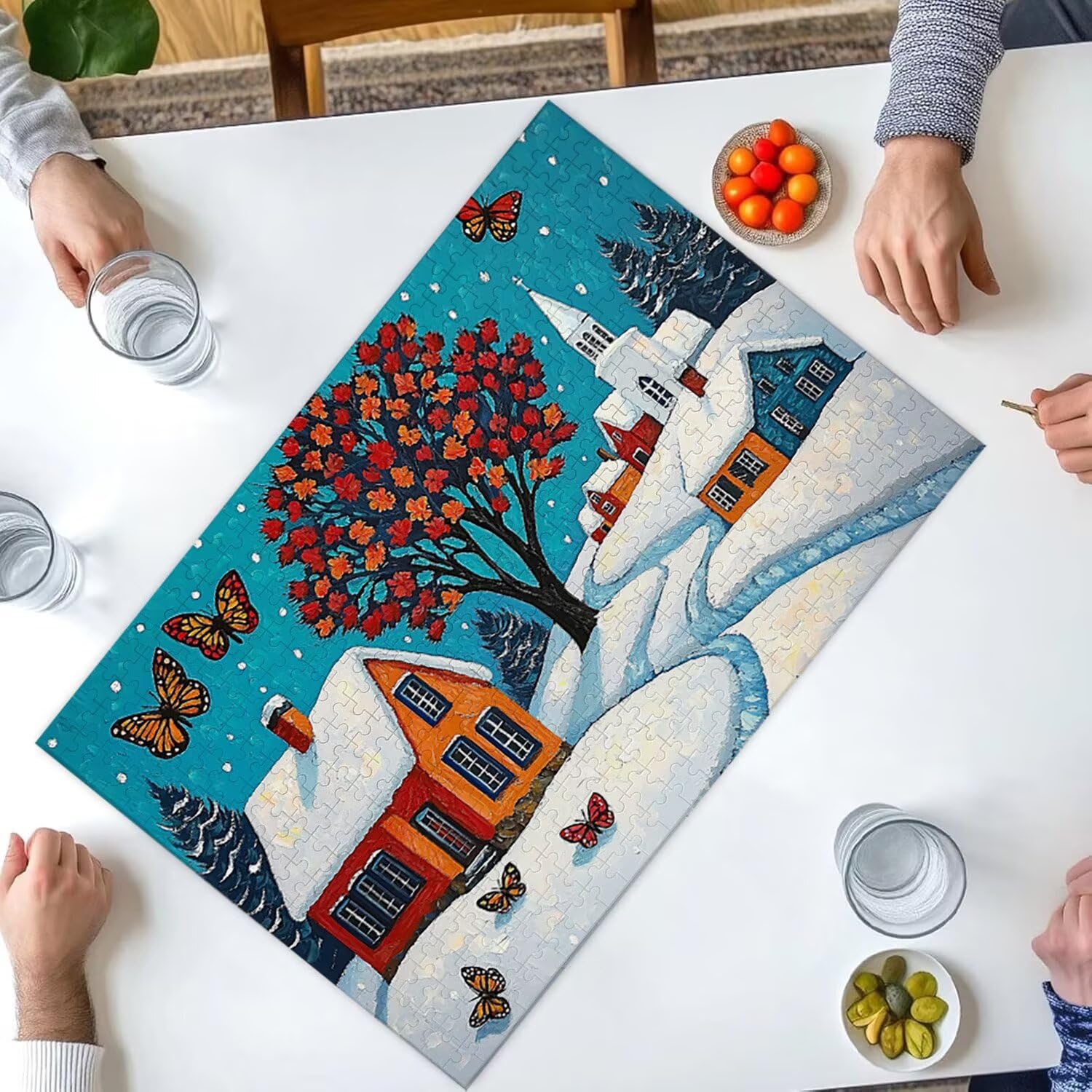 1000 sztuk puzzli, widok na śnieg 1000 sztuk puzzli dla dorosłych, prezent rocznicowy, prezent świąteczny, dekoracja domu, zapobieganie degeneracji mózgu u osób starszych v-920