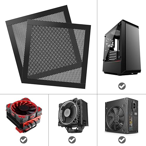 Miniatura 4 de MoKo Filtro de polvo de 5.512 in para ventilador de computadora, paquete de 4, marco magnético, malla de polvo, filtro enfriador de PC, cubierta de