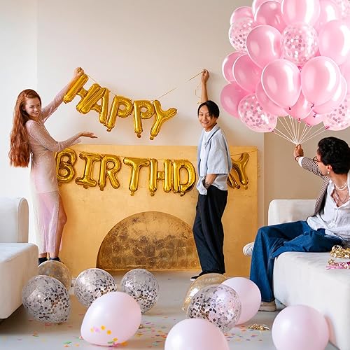 Miniatura 4 de Globo rosa y globo de confeti plateado para cumpleaños, baby shower, boda, graduación, decoración de fiesta