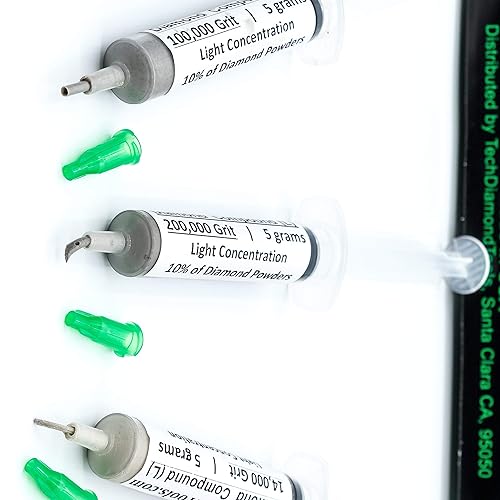 Miniatura 3 de TechDiamondTools Kit de 3 pasta de pulido de diamante compuesto 14000 100000 200000 grano para mármol vidrio metal roca joyería resina plata piedra