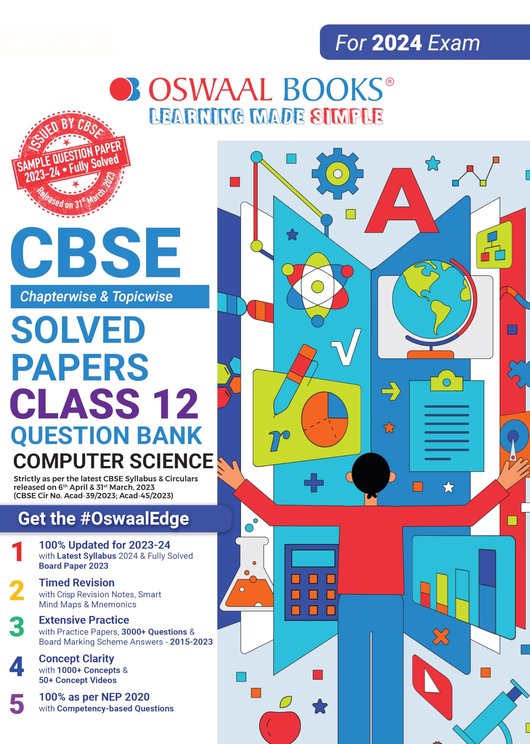 Oswaal CBSE Chapterwise Solved Papers 2023-2014 Computer Science Class 12th (2024 Exam) Paperback – Import, 1 May 2023