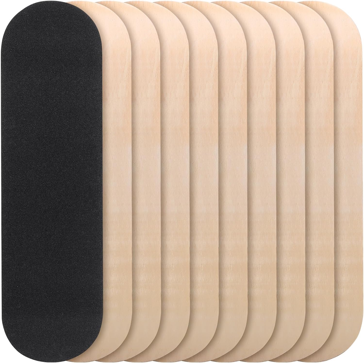 Meooeck Blank Skateboard Decks for Art Painting 28 x 8 Inches, Wooden Maple Skateboard Replacement 7 Layer Double Tail Plain Skate Board Unfinished with Sandpaper for Art Decor