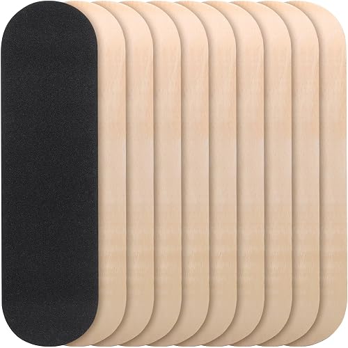 Meooeck Blank Skateboard Decks for Art Painting 28 x 8 Inches, Wooden Maple Skateboard Replacement 7 Layer Double Tail Plain Skate Board Unfinished with Sandpaper for Art Decor