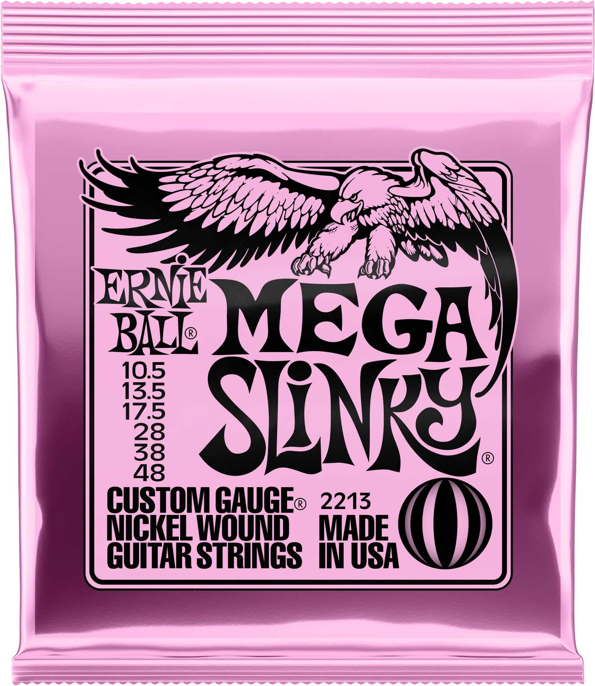 Mega Slinky Nickel Wound Electric Guitar Strings - 10.5-48 Gauge