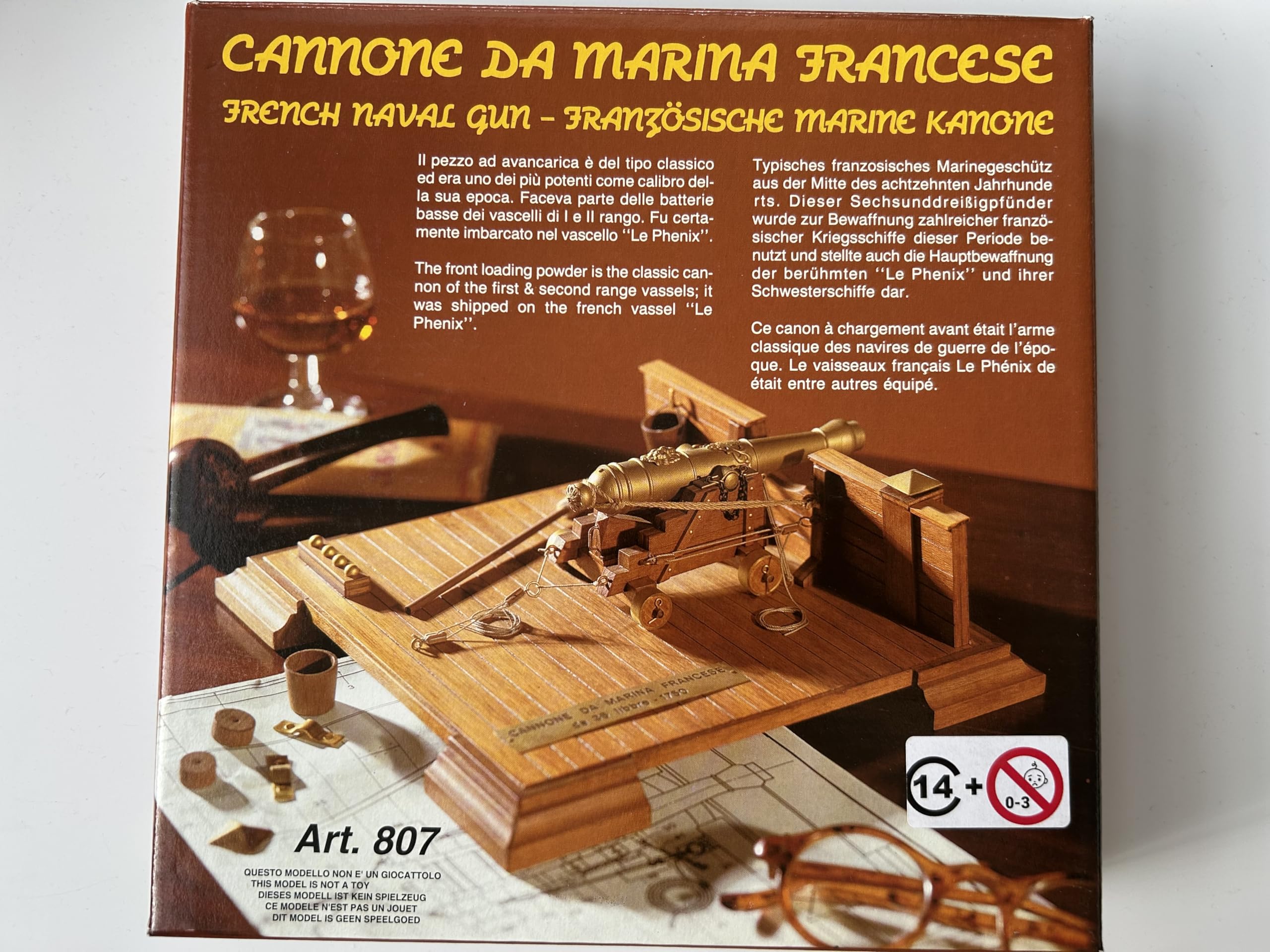 Generico Mantua Model 807 - FRANZÖSISCHER MARINA - 1750 - Komplettes Montageset aus Holz und Metall zur Montage