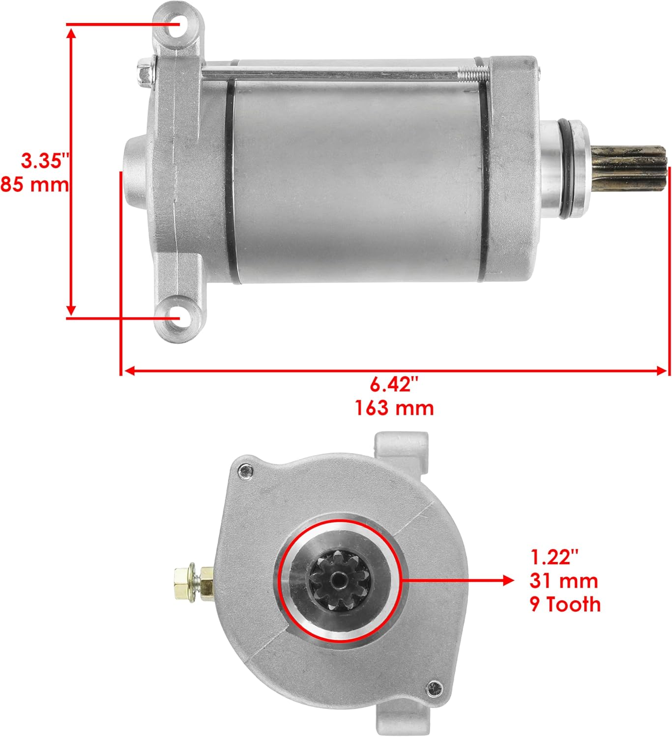 Caltric Starter & Drive Bendix Compatible with Yamaha Grizzly 600 Yfm600 Yfm-600 595Cc Engine 1998-2001