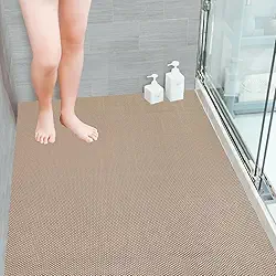 Tapete Antiderrapante Para Banheiro, Chuveiro, Box, Piscina, Áreas Molhadas (Onda Bege, 0,60 X 1,20)