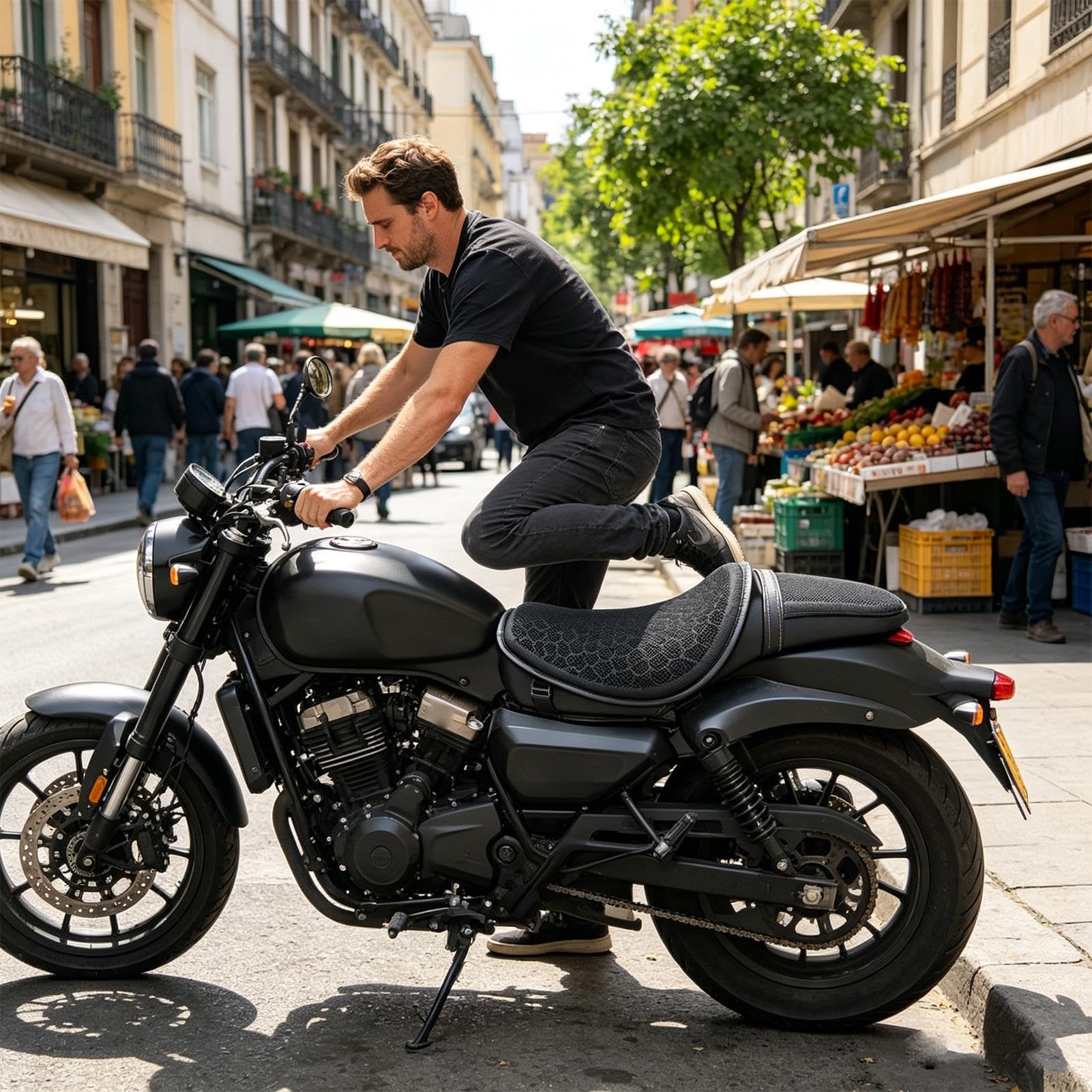 Cuscino per moto, traspirante, ergonomico, antiscivolo
