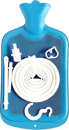 Abyclean Kit de bolsa de enema de goma, limpiador de enema vaginal para la salud de mujeres o hombres (azul-2L)