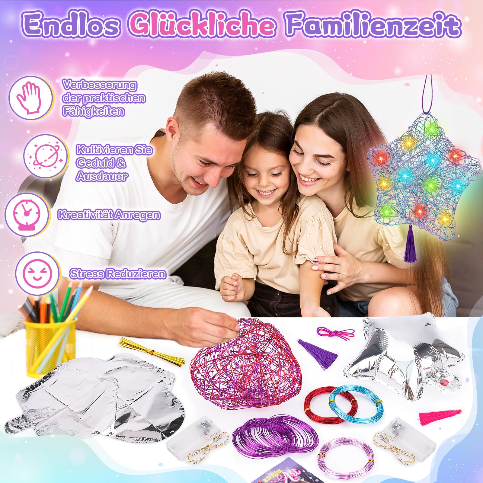Regalo Bambina 8 9 10 11 12 Anni Femmina, Lavoretti Creativi per Bambini Regalo Compleanno Ragazza DIY Giocattolo Giochi Creativi Bambina 10 Anni Regalo Adolescente Bambino 8-10 Anni Lanterna Bambini