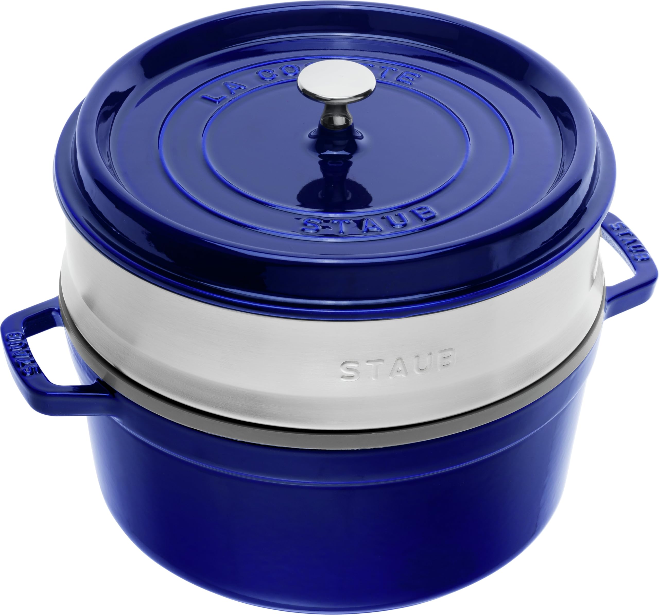 Amazon.com: STAUB Cocotte with Steamer Round 26cm Dark Blue: Home