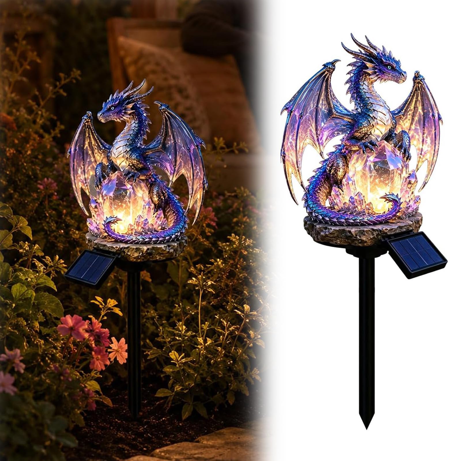 Solar Dragon Heritage Garden Light for Patio Lawn Yard Pathway Decors