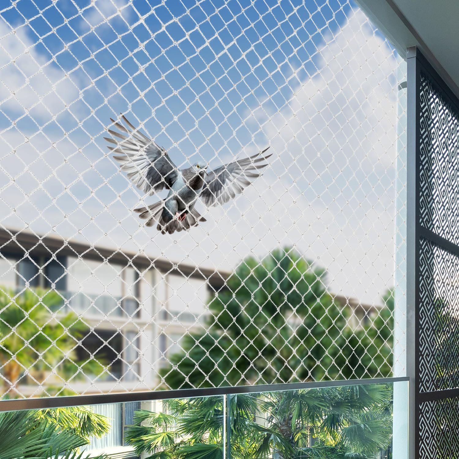 Patel Enterprise Bird Net | Bird net for Pigeon for Balcony | (Size : 10 ' x 15') Clips & Tying Ropes Included (White) (Pack of 1)-image-22